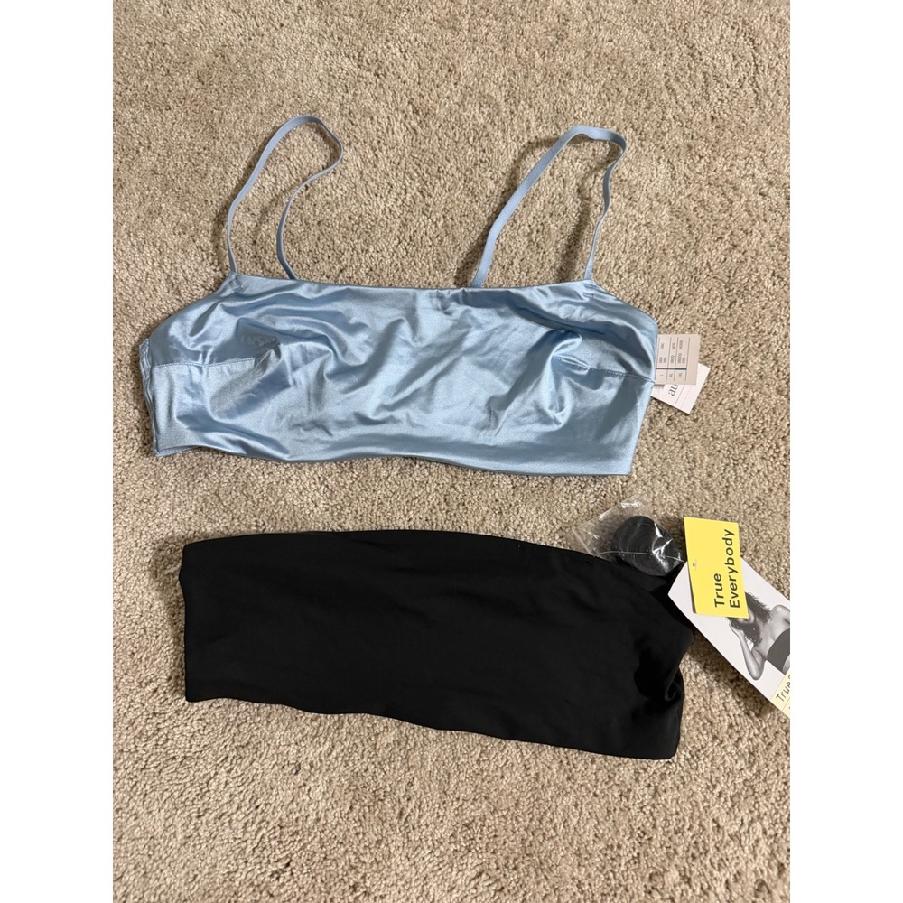 True & Co Bandeau and XL Black Light Blue